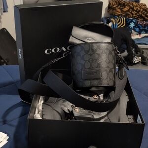 Coach Black Monogram Belt Bag